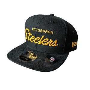Pittsburgh Steelers New Era 9Fifty SnapBack Team Hat Black NWT